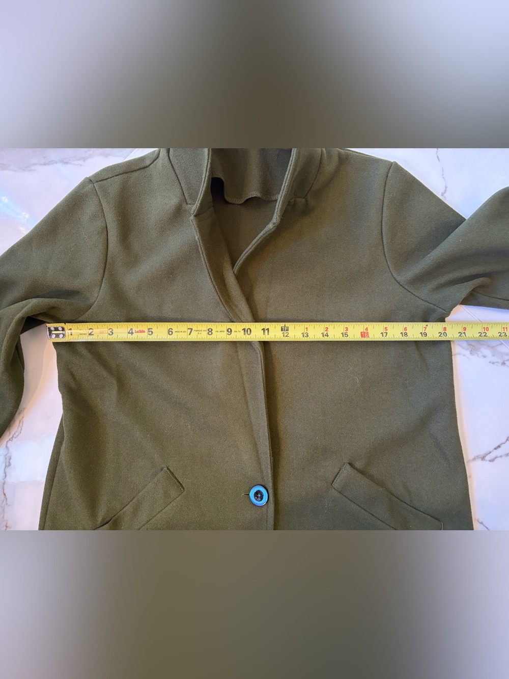 Olive Green Unlined Trench Coat - Picture 9 of 9